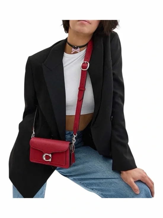 Coach Tabby 20 Ruby Pebbled Leather NWT Silver Hardware Shoulder Crossbody Bag - Picture 12 of 13